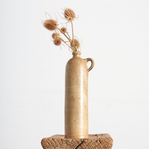 Antique Normandy Stoneware Cider Bottle- E