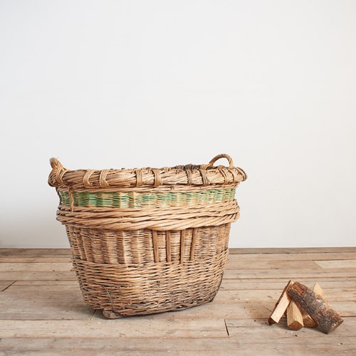Antique French Champagne Grape Harvest Log Basket – AG
