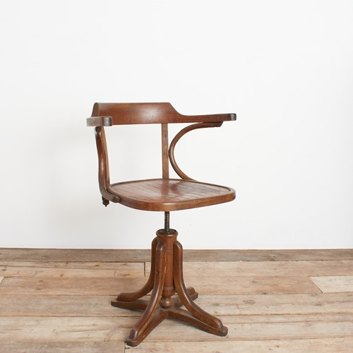 Antique Bentwood Thonet Swivel Desk Chair