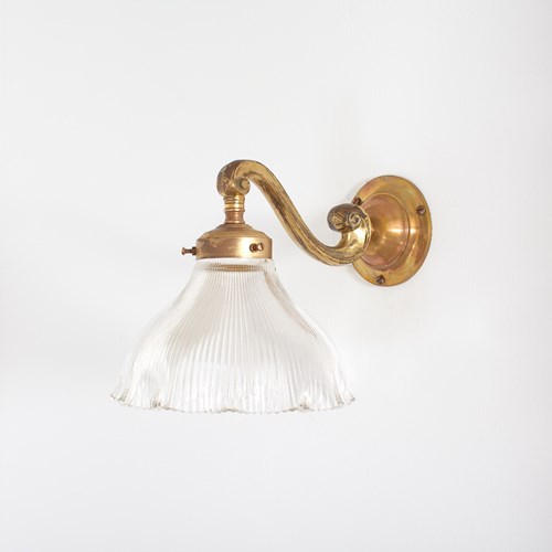 Antique Glass Holophane Wall Light – E