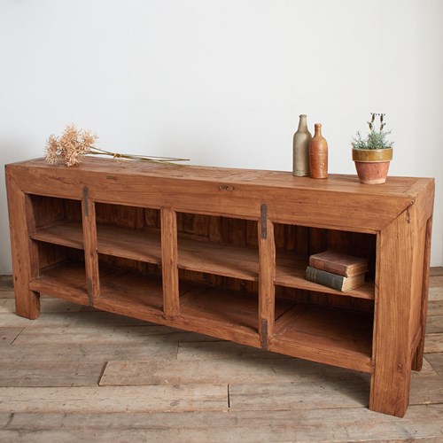 Antique Rustic Elm Haberdashery Kitchen Island Storage Sideboard – I