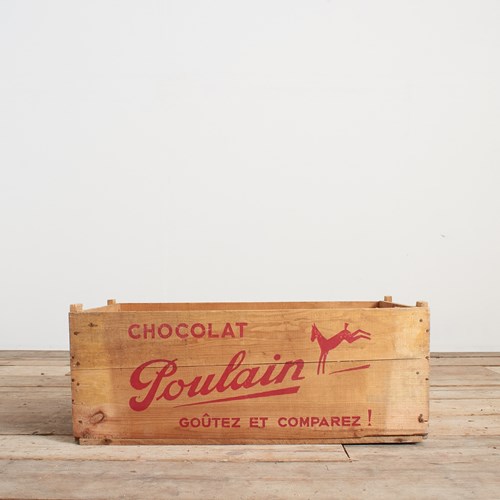 Chocolat Poulain Antique Storage Crate – Red – B