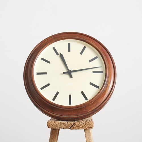 Large Antique Wooden Gents Of Leicester Station Wall Clock – D