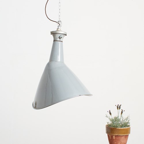 Grey Elliptical Benjamin Industrial Enamel Pendant Light – C