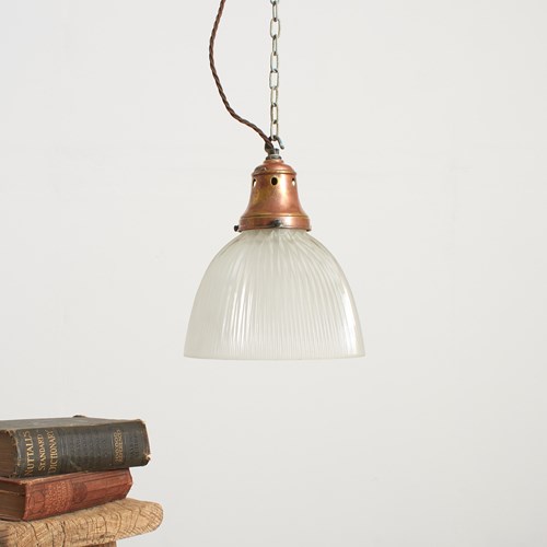 Antique Reclaimed Holophane Church Glass Pendant Light – AA