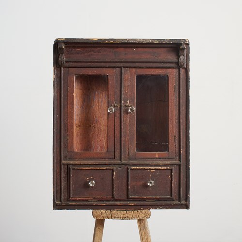 Antique French Corner Wall Storage Cupboard