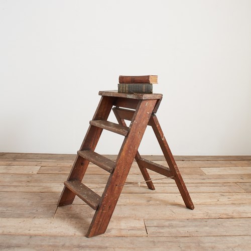 Vintage Wooden Artist Wide Step Ladders
