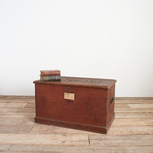 Antique Wooden Trunk Storage Chest Blanket Box