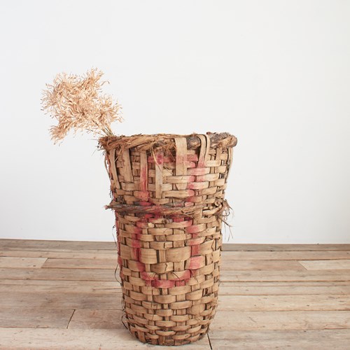 Antique Grape Harvest Log Basket – C
