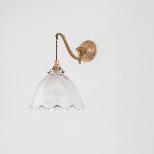 Antique Reclaimed Glass Holophane Wall Light – K