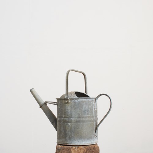 Small Antique Galvanised Watering Can -J