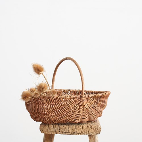 Small Antique Garden Harvest Kindling Basket