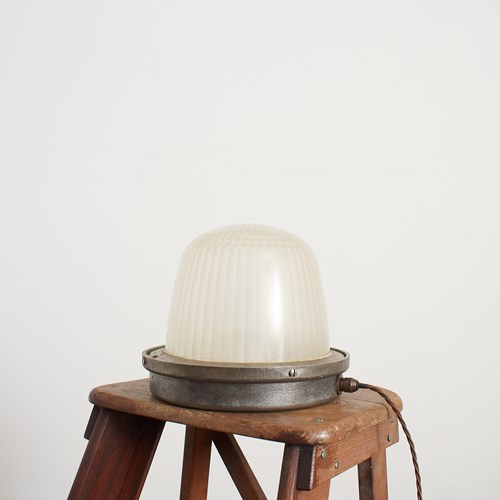 Antique French Parisian Holophane Wall Table Lamp