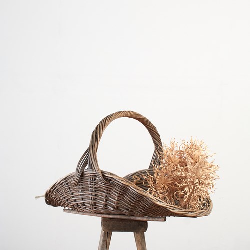 Vintage French Wicker Flower Basket