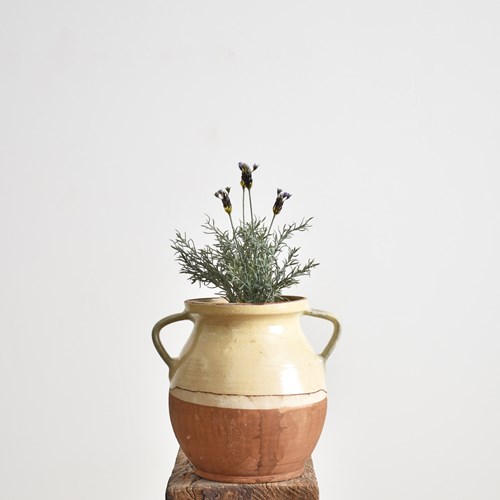 Vintage Handmade Confit Pot – Cream – A