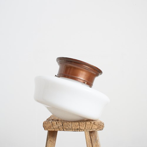 Antique Church Opaline Flush Ceiling Light – D