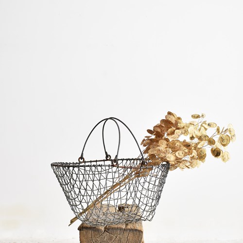Antique French Wire Garden Vegetable Basket Trug