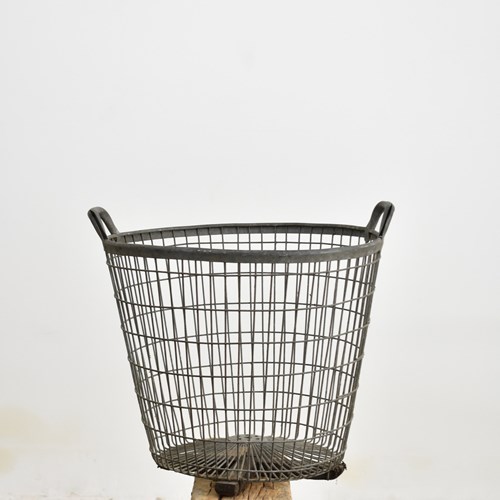 Vintage Belgium Wire Mesh Oyster Basket