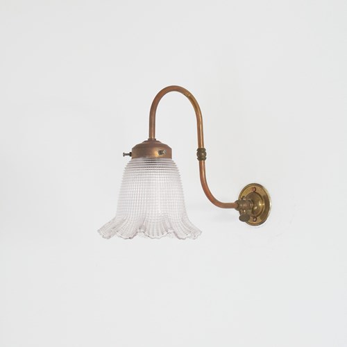 Antique Reclaimed Glass Holophane Wall Light – G