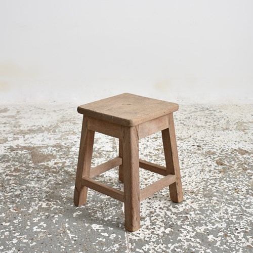 Antique Rustic Square Stool – D