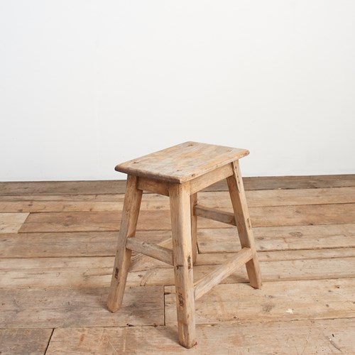Antique Elm Rustic Wooden Stool – CC