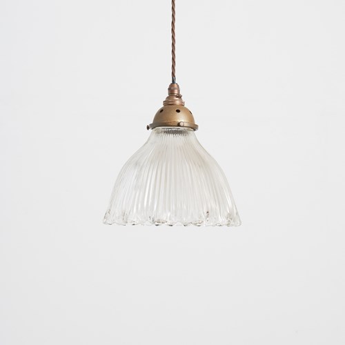 Antique Reclaimed Holophane Glass Pendant Light – Z