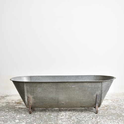 Large Vintage Galvanised Zinc Bath Trough Planter -BD