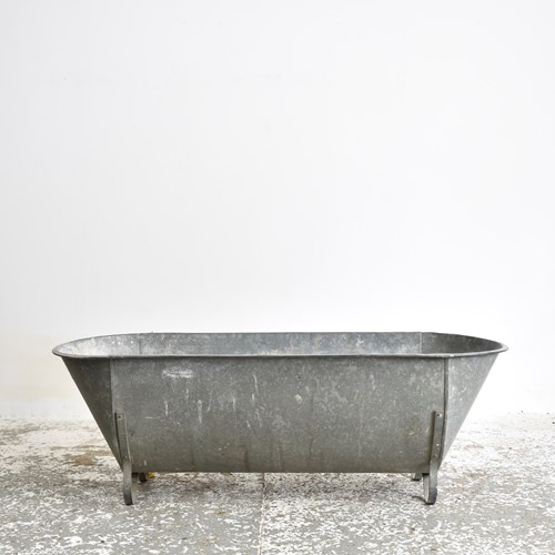 Large Vintage Galvanised Zinc Bath Trough Planter -BE