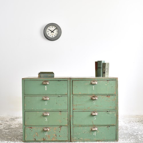 Pair Of Industrial Vintage Storage Drawers