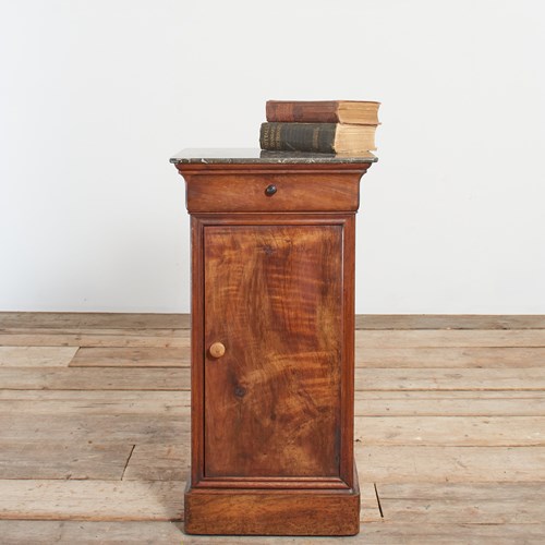 Antique French Marble Top Bedside Cabinet – B