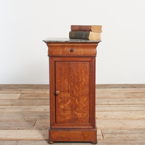 Antique French Marble Top Bedside Cabinet – A