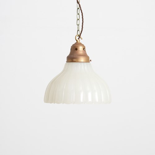 Antique Jefferson Moonstone Glass Pendant Light