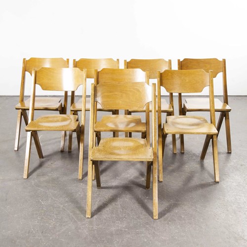 1960'S Bombenstabil Stacking Beech Dining Chairs - Set Of Eight