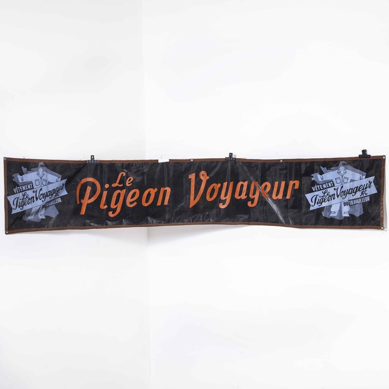 1950's Canvas Advertising Banner - Pigeon Voyageur-merchant-found-11973b-main-637655699260182685.jpg
