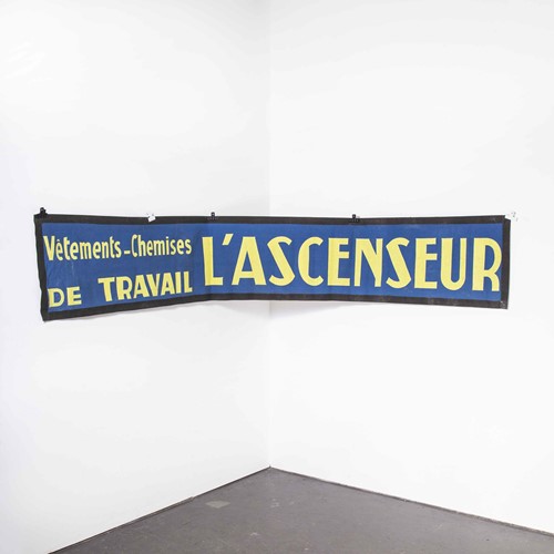 1950's Canvas Advertising Banner - L'Ascenseur