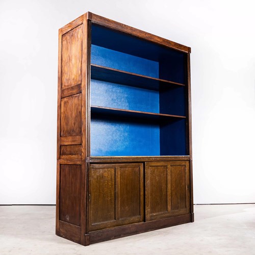 1940'S English Oak Library Shelving Cabinet - Shelved Storage