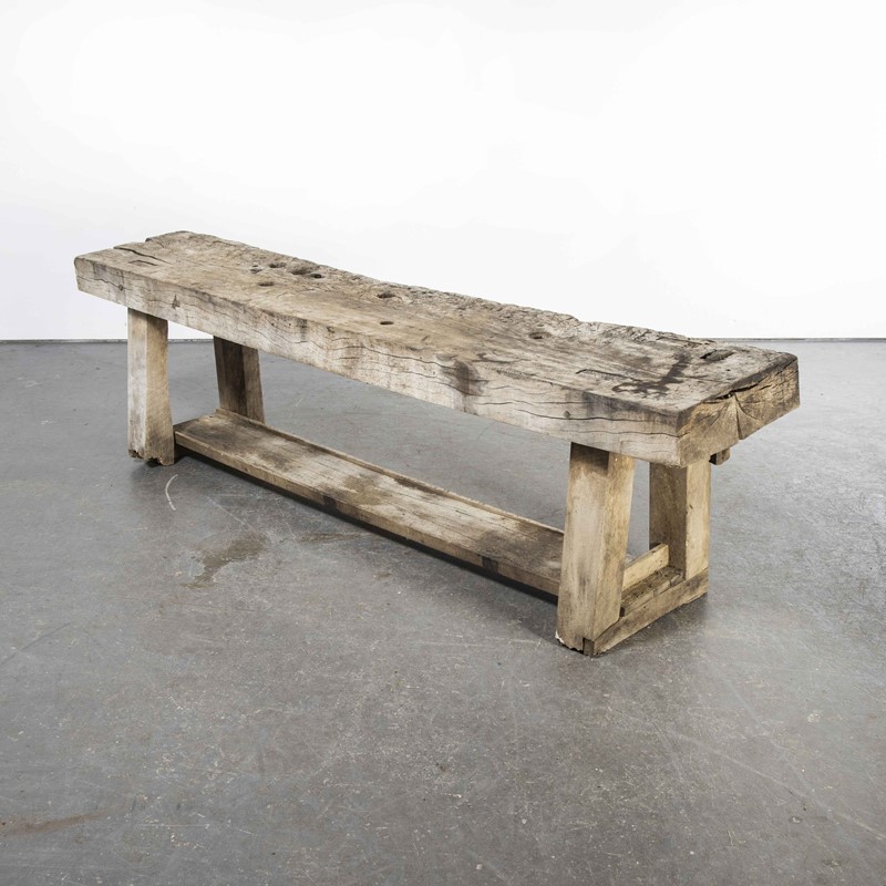 19th Century Weathered Oak French Low Bench-merchant-found-1321y-main-637684427753577637.jpg
