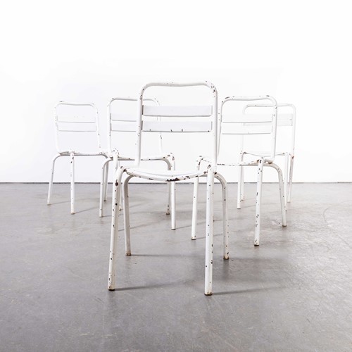 1950's French Tolix T2 Metal Chairs -Set Of Five 