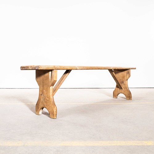 1890'S Pitch Pine Weathered French Bench