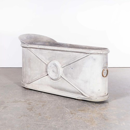 1940'S Original French Zinc - Galvanised Bath - Planter