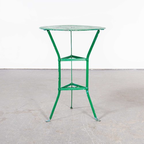 1950's French Round Metal Green Gueridon Table