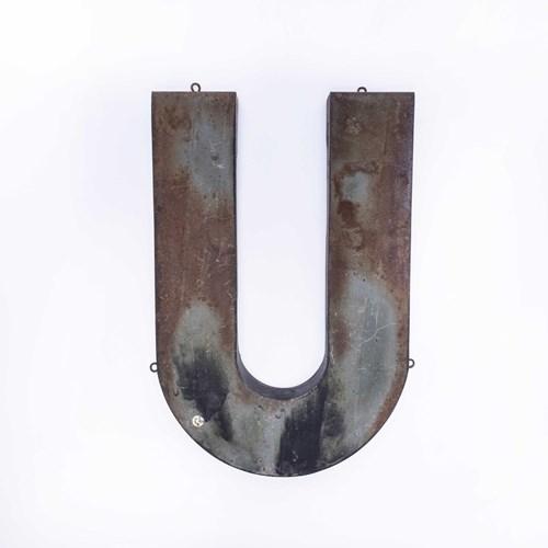 1950’S French Zinc Letters – Letter U