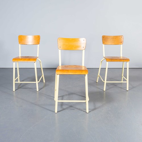 1970'S Mullca High Laboratory Yellow Chairs - Set Of Three