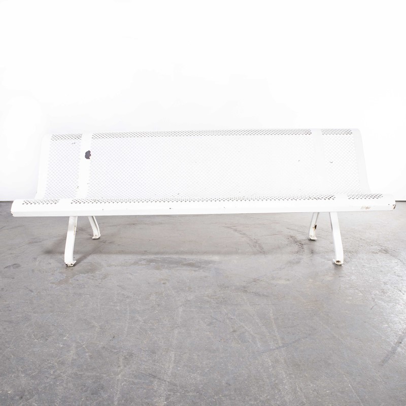 1960's French White Perforated Steel Outdoor Bench-merchant-found-1648b-main-637844004479612450.jpg