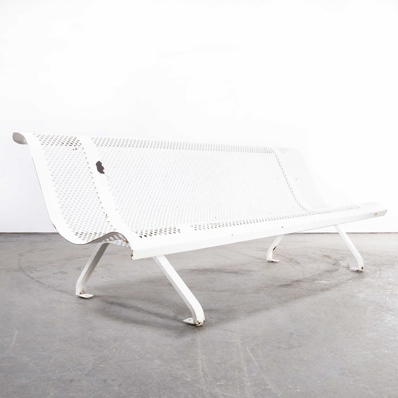 1960's French White Perforated Steel Outdoor Bench-merchant-found-1648e-main-637844004324769909.jpg