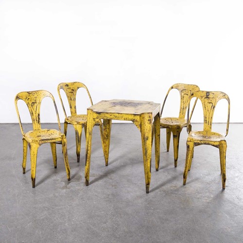 1950's French Multipl's Table Chair Set - Yellow