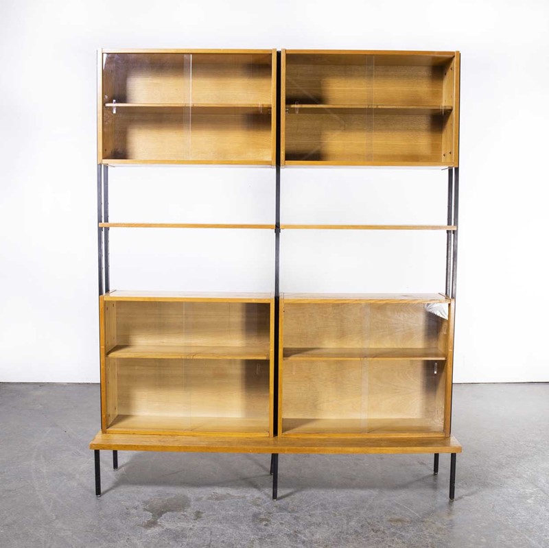 1970's Large Double Open Bookcase - Glass Fronted-merchant-found-1715b-main-637915227594633965.jpg