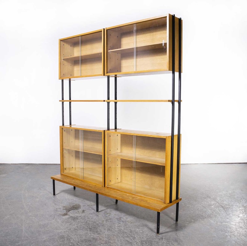 1970's Large Double Open Bookcase - Glass Fronted-merchant-found-1715y-main-637915227406012455.jpg