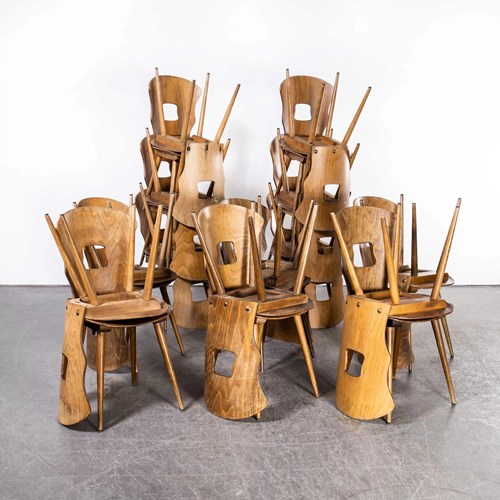1950'S French Baumann Light Oak Gentiane Dining Chair
