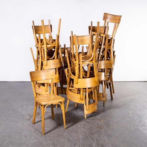  1950'S French Baumann Honey Beech Bentwood Dining Chairs